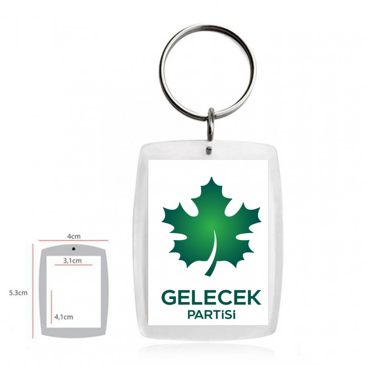 Gelecek Partisi Logolu Şeffaf Akrilik Anahtarlık